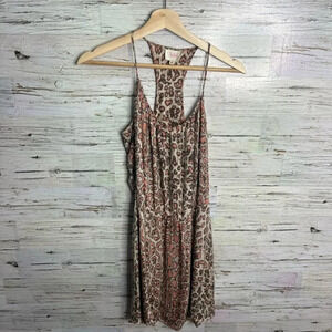 Parker mini leopard  print dress pink brown size small